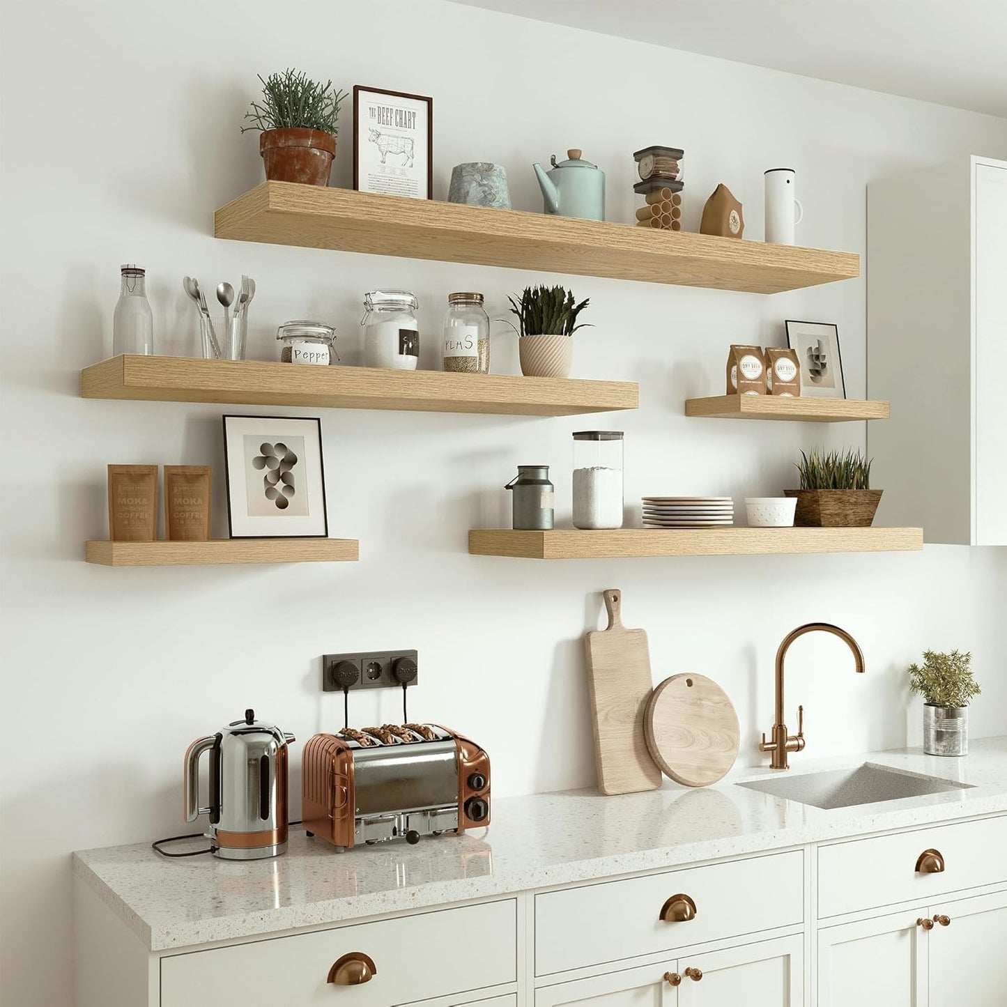 10 inches Deep Floating Shelves 36 inch Long, Single Wall Shelves Heavy Duty 70 lbs for Bedroom