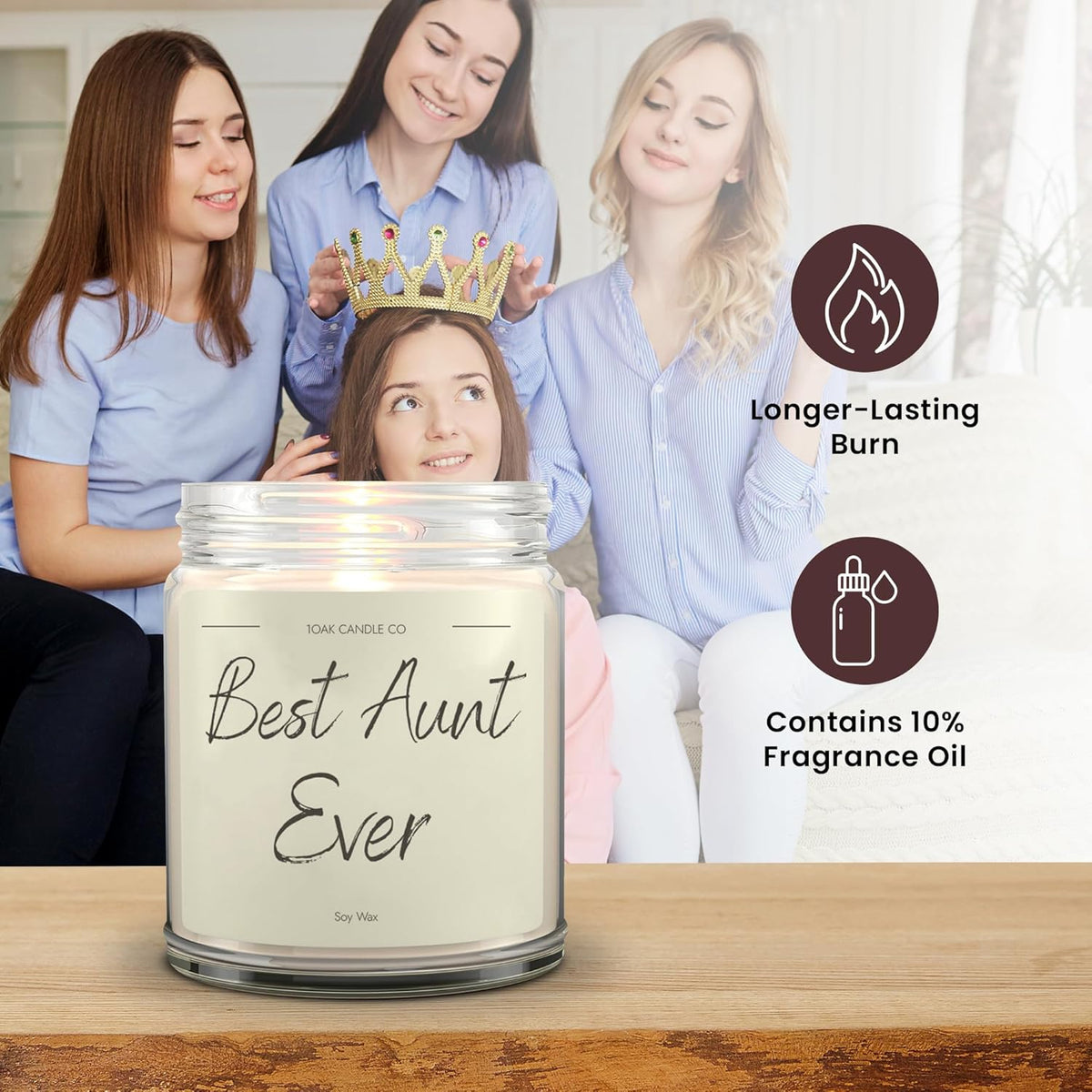 1OAK Vanilla Scented Candles - Aunt Candle - Best Aunt Gifts for Christmas from Niece, Nephew