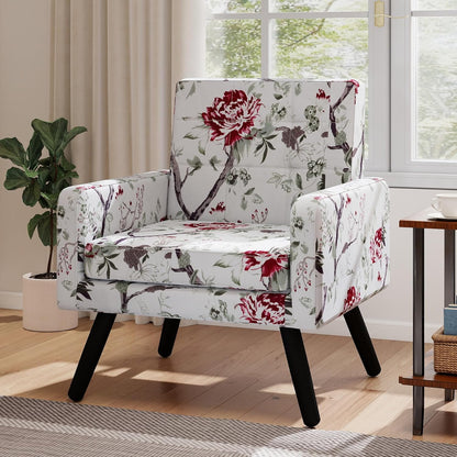 Kromax Mid-Century Modern Accent Chair for Living Room, 496 Lb. Weight Capacity, Dual Armrests