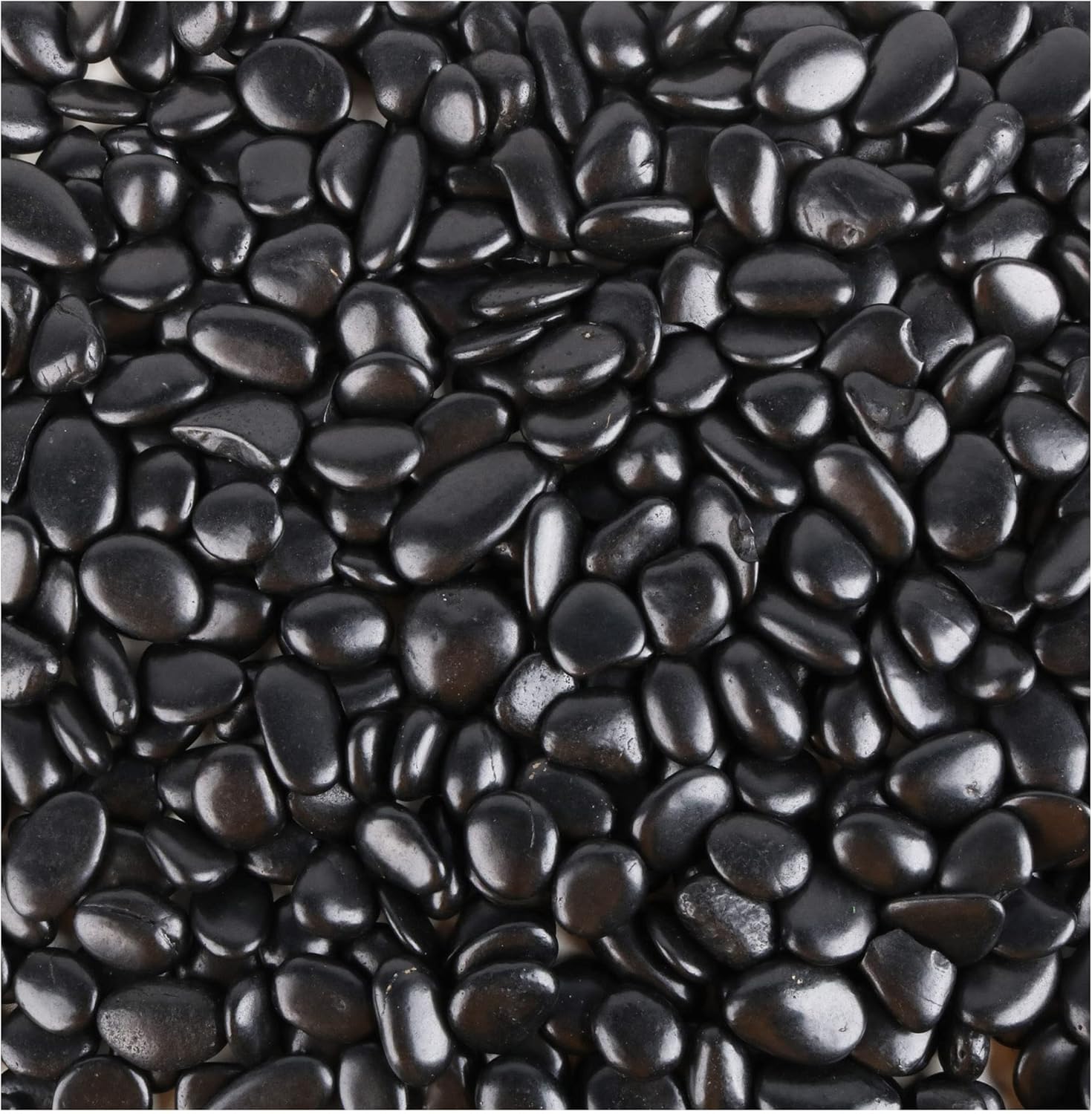 CJGQ Black Pebbles for Plants 7lb Bulk Bag Aquarium Gravel 0.5"- 1" Decorative Polished Fish Tank