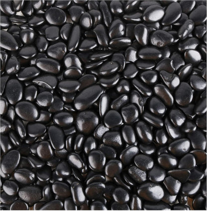 CJGQ Black Pebbles for Plants 7lb Bulk Bag Aquarium Gravel 0.5"- 1" Decorative Polished Fish Tank