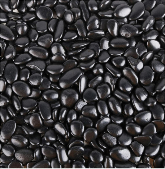 CJGQ Black Pebbles for Plants 7lb Bulk Bag Aquarium Gravel 0.5"- 1" Decorative Polished Fish Tank