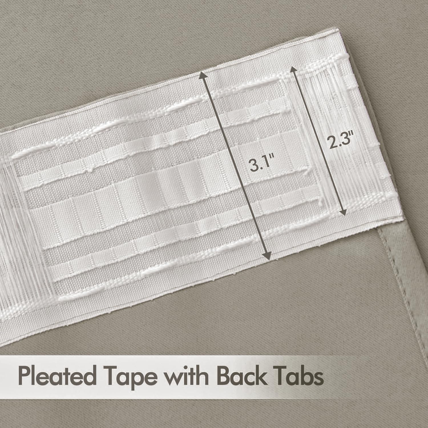 MIULEE Stone Back Tab Blackout Curtains 84 Inch Length 2 Panels Set for Living Room Bedroom