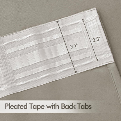 MIULEE Stone Back Tab Blackout Curtains 102 Inch Long 2 Panels Set for Bedroom, Rod Pocket/Pinch