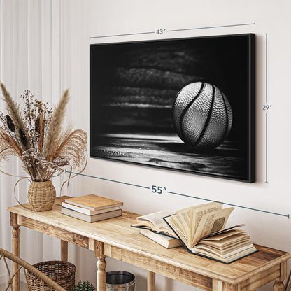 ElephantStock Basketball Wall Art - Horizontal Framed Canvas - 1-Piece Hallway Wall Decor