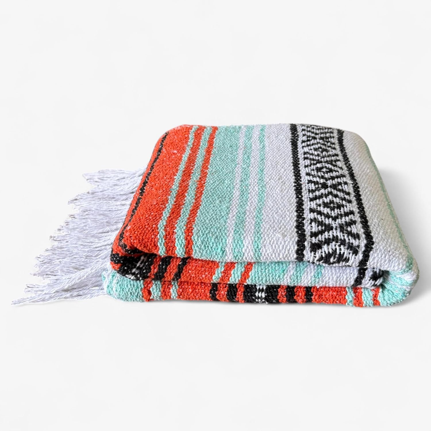 Traditional Handwoven Mexican Blanket, Large Falsa Serape - Soft & Durable - Vibrant Beach, Picnic