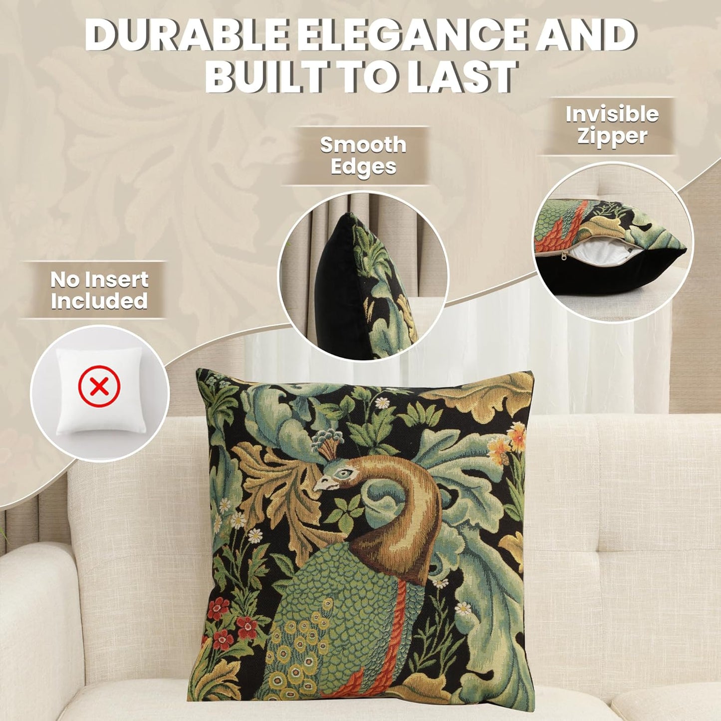 Charlotte Home Furnishings Throw Pillow Covers, Decorative Boho Pillow Covers for Couch, Living