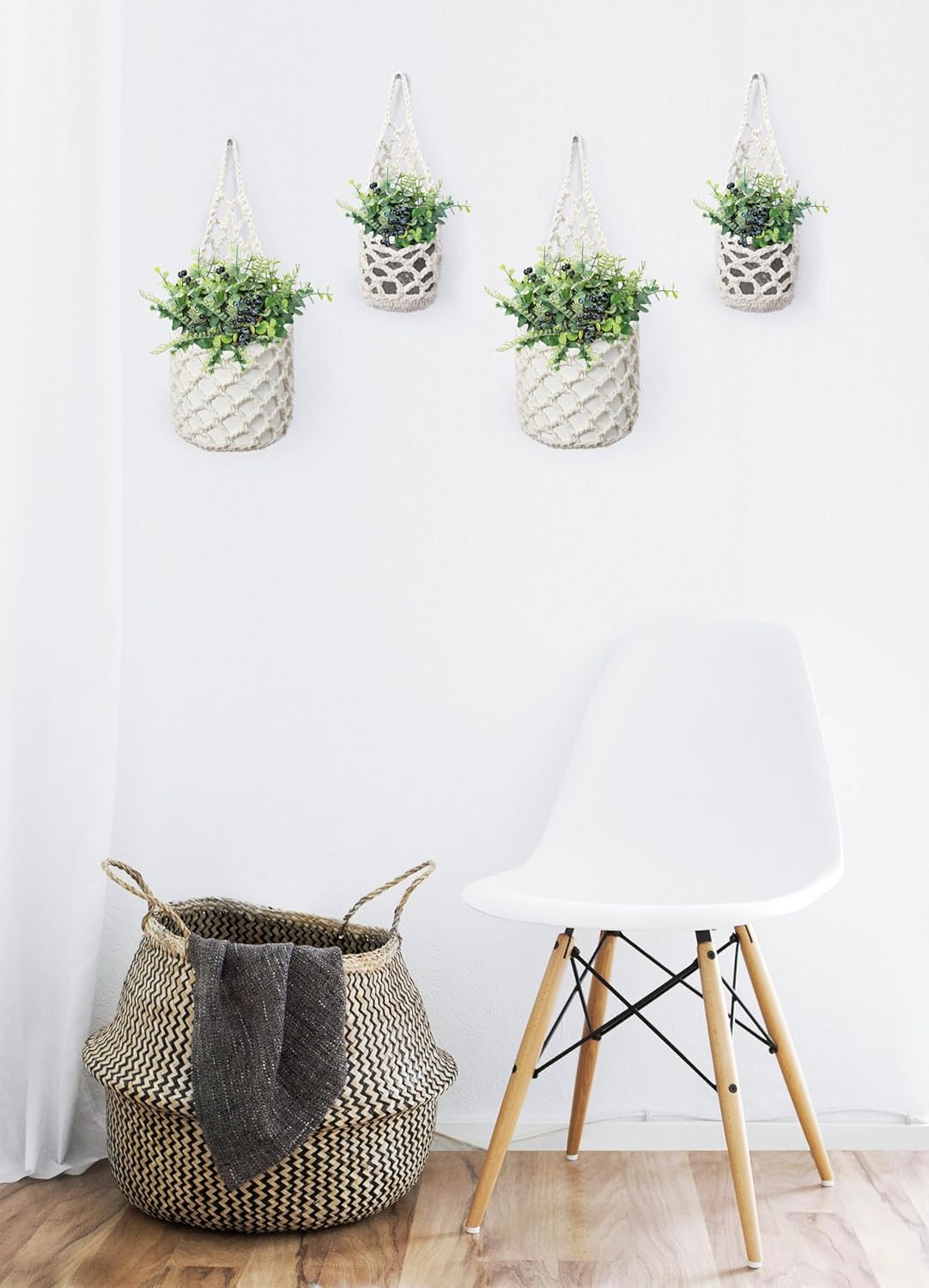 4PK Wall Planters for Indoor Plants, Macrame Plant Hanger | Wall Planter, Plant Hanger, Hanging