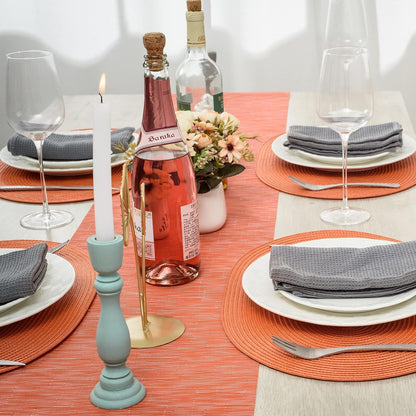 AHHFSMEI Placemats Set of 4 for Dining Table Washable Woven Vinyl Non-Slip 18x12 inches Placemat