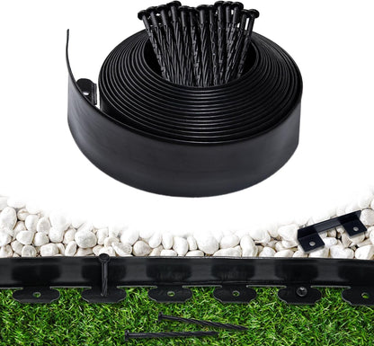Landscape Edging Border 33 FT 4 Inch Tall with 60 Spikes, Plastic Edging for Landscaping, Garden