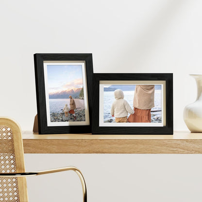 Vittanly 5x7 Picture Frames Set of 9, Shatter Resistant Plexiglass, Display 4x6 Pictures with Mat