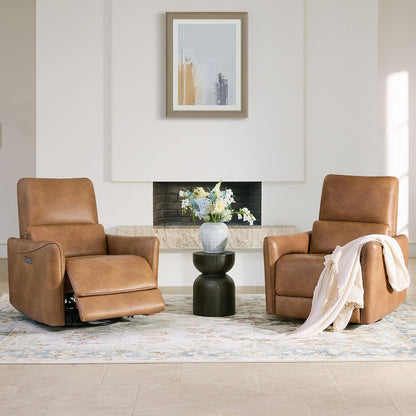 CHITA Power Recliner Chair Swivel Glider, FSC Certified Upholstered Faux Leather Living Room
