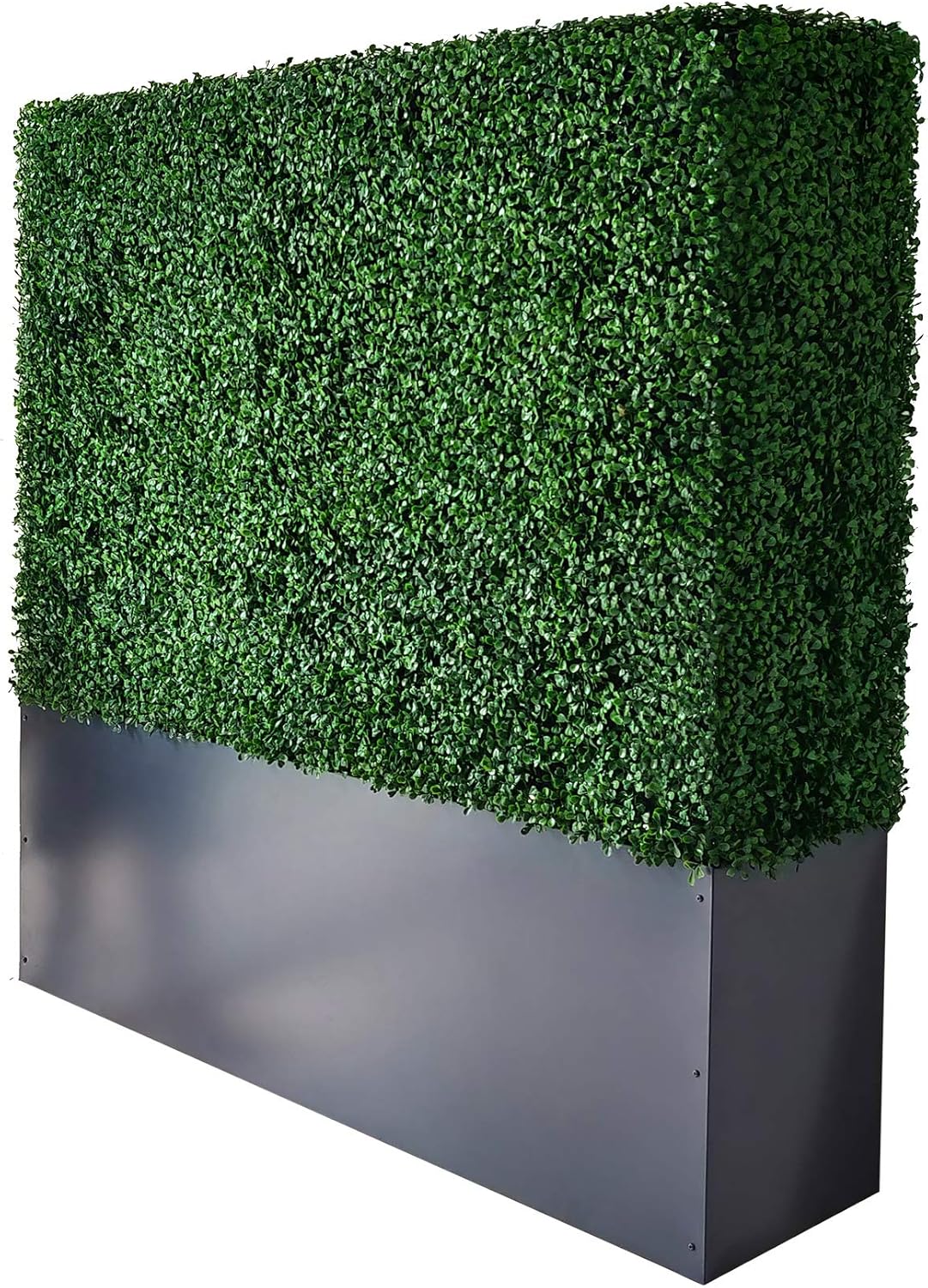 AGPL Upgraded Artificial Boxwood Hedge Wall with Gray Color Planter Room Divider and Privacy Wall