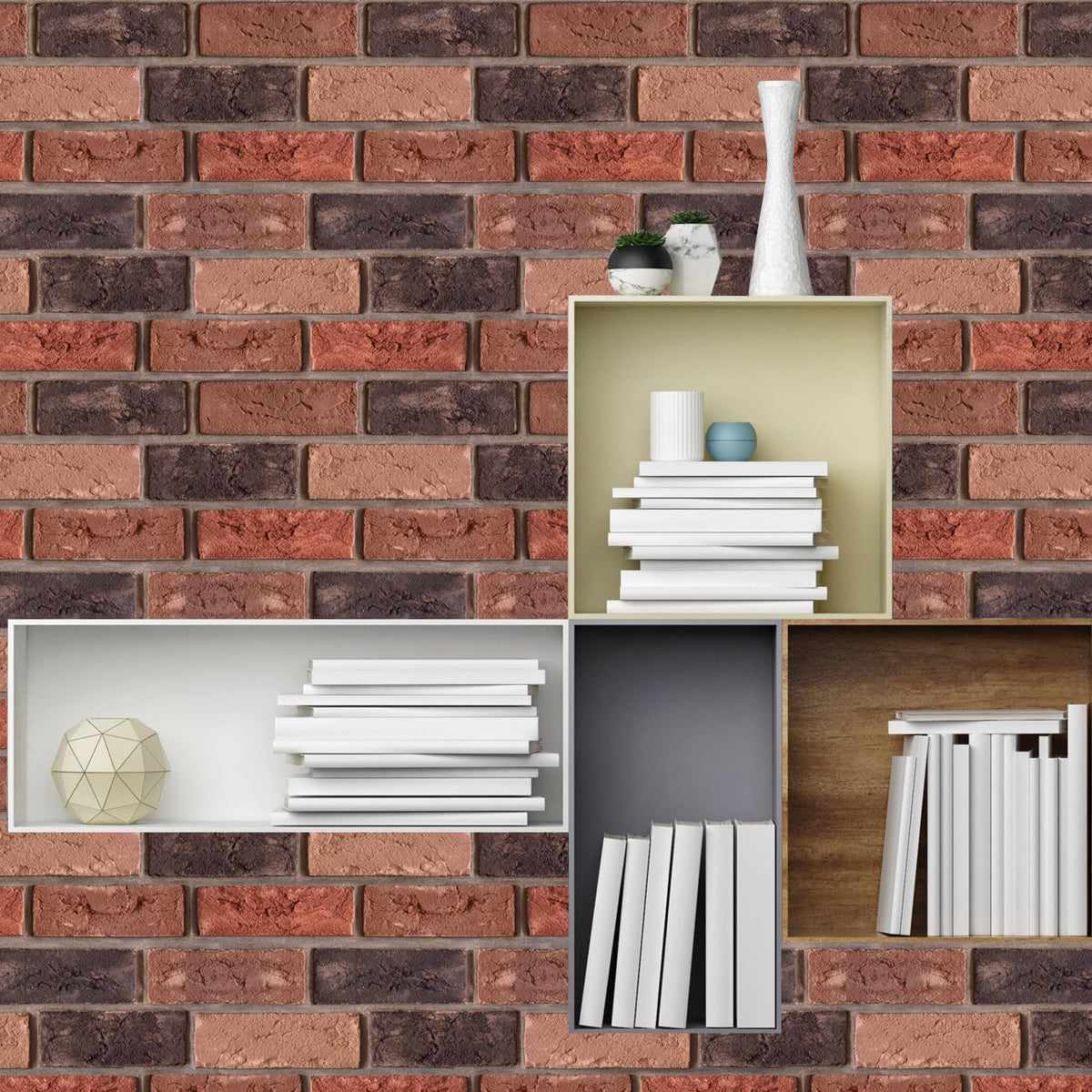 Faux Brick Wall Panels,3D Wall Panel Peel and Stick,Brick Wallpaper,Faux Brick Foam Self Adhesive