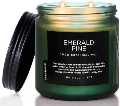 M&SENSE Pine Scented Candles Natural Soy Wax Clean Non Toxic 11.6oz 70 Hours Large Long Lasting