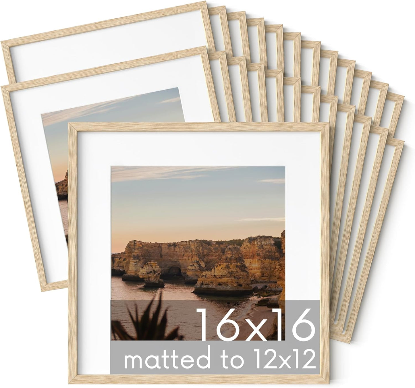 HAUS AND HUES Square Picture Frames 16 x 16 Set of 25 - Photo Gallery Wall Frame Set, Wood Frames