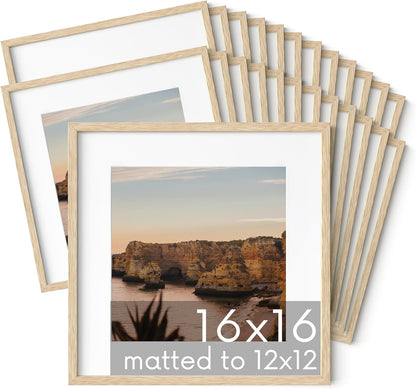 HAUS AND HUES Square Picture Frames 16 x 16 Set of 25 - Photo Gallery Wall Frame Set, Wood Frames