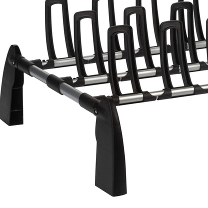 Organize It All 9 Pair Floor Shoe Rack | Storage and Organization | Great For Bedroom | Entryway |