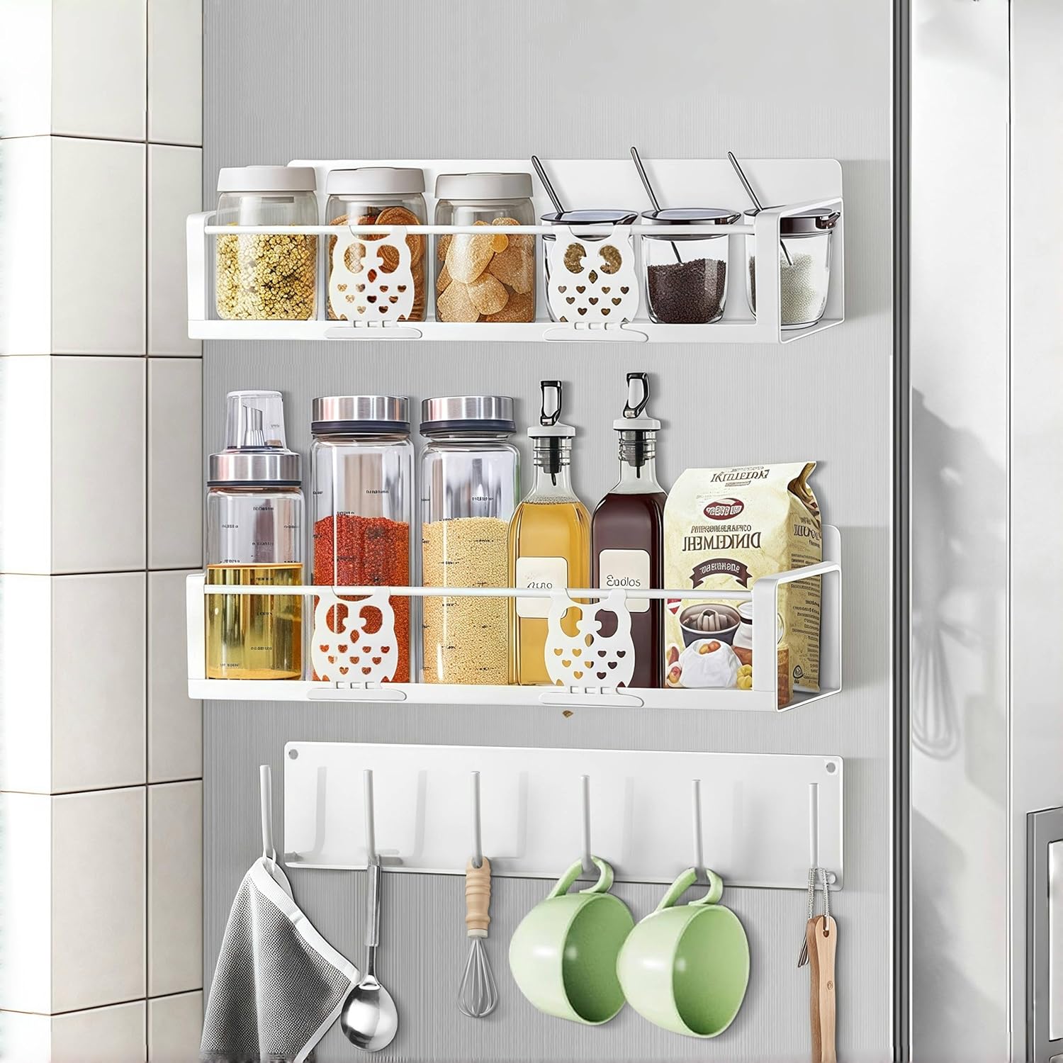 Magnetic Spice Rack,Magnetic Shelf for Fridge,Spice Organizer,Fridge Organizer,Kitchen Storage