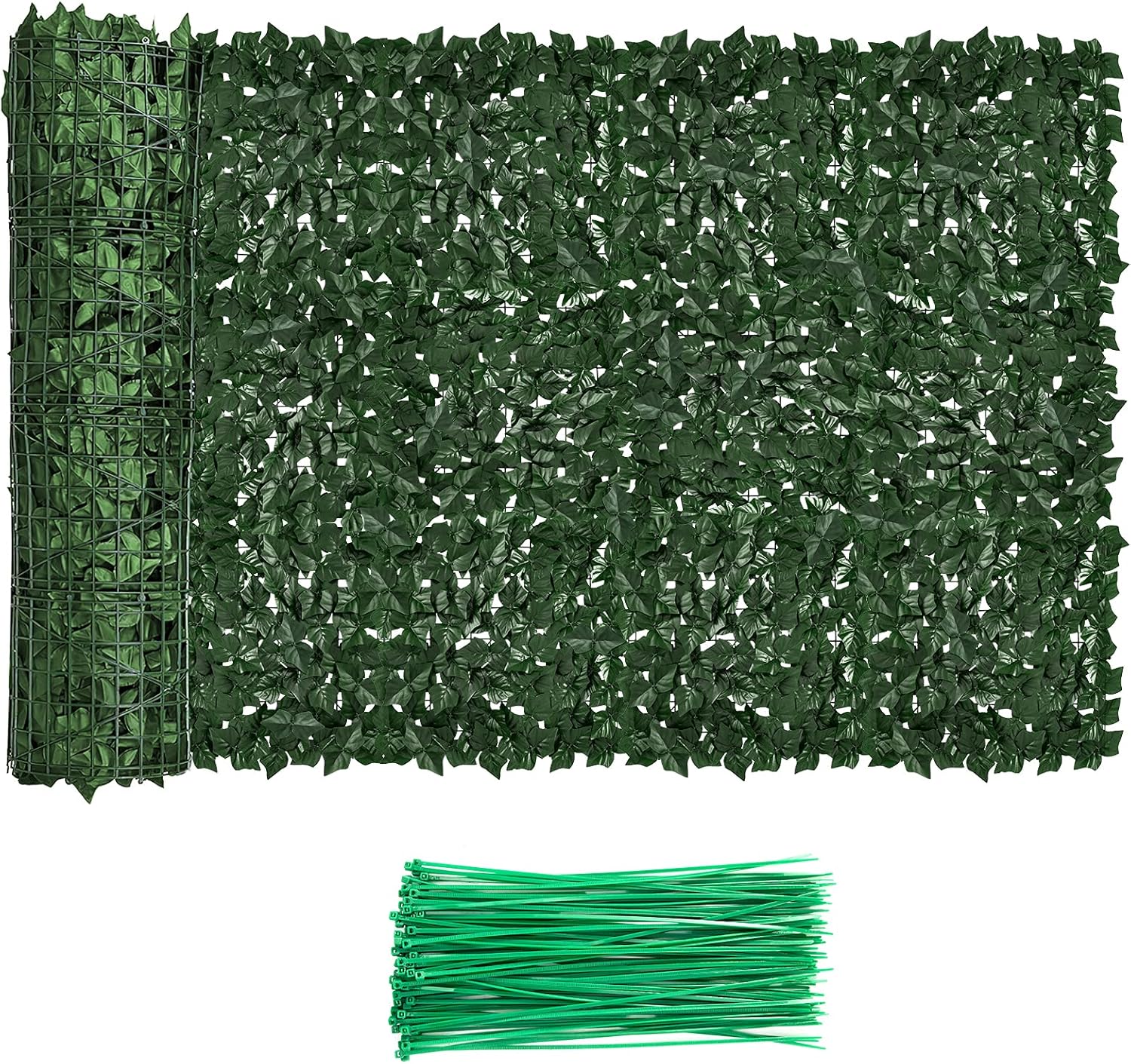 Faux Ivy Fence Privacy Screen Outdoor Expandable Artificial Greenery Roll Fake Hedge Wall Patio