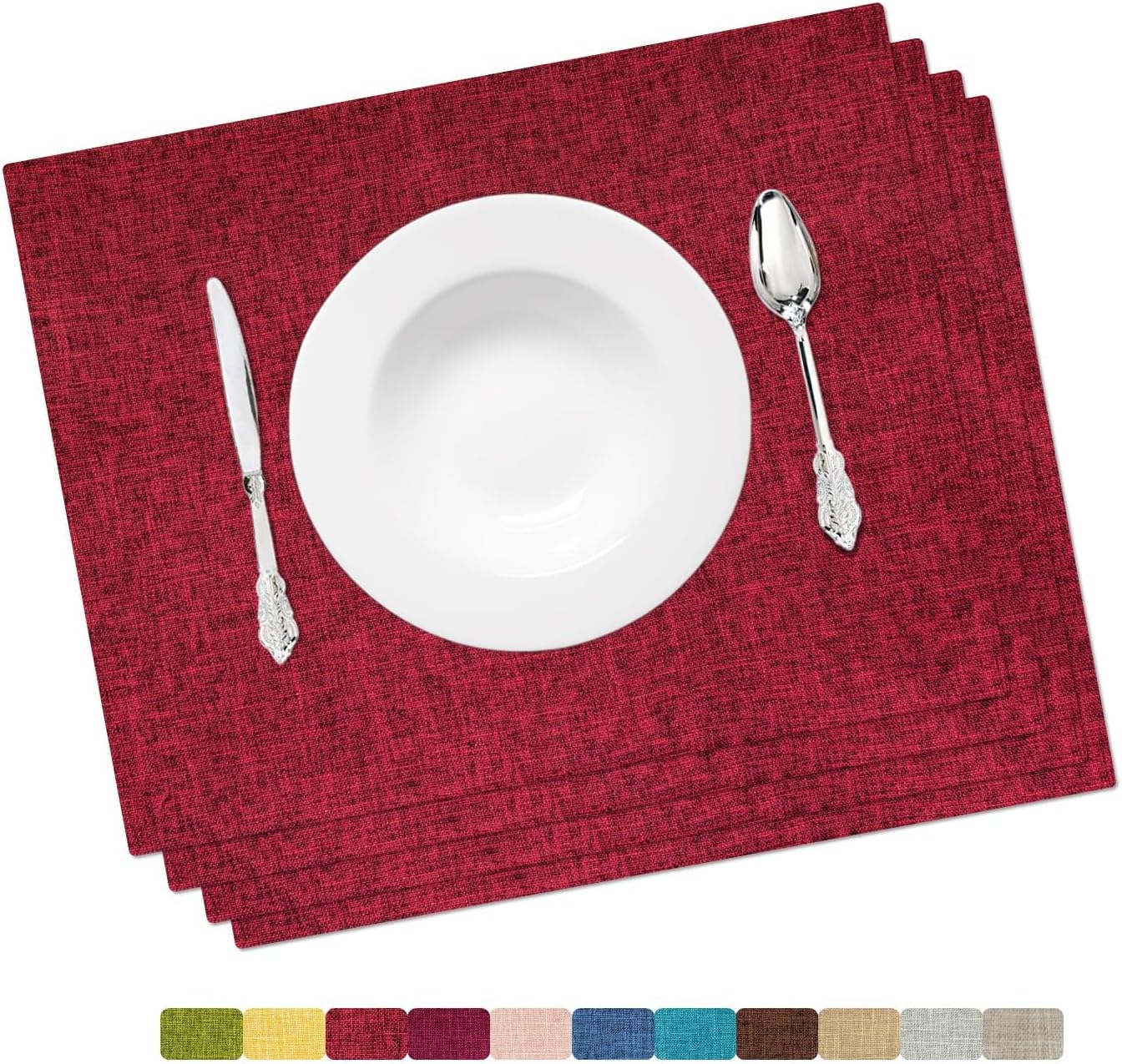 Placemat Set-Washable Place Mats for Parties, Elegant Table Mats for Kitchen Table, Set of 4 Dining