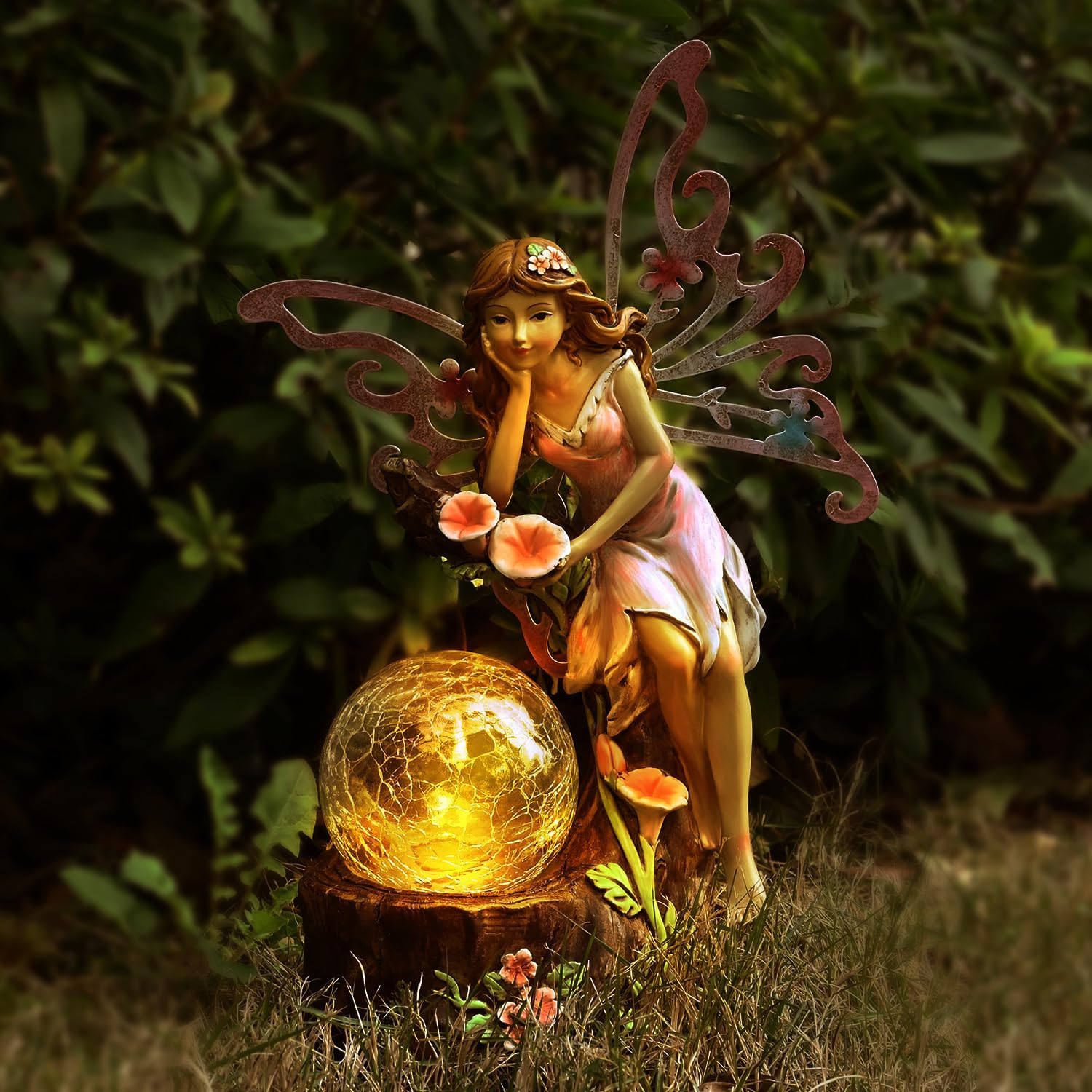 Garden Fairy Statue Outdoor Decor-Solar Flower Fairy Figurines-Garden Fairies Statues Decoration