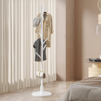 VECELO Coat Rack Freestanding, Entryway Hanger Stand, Umbrella Holder, Hall Tree With Hooks, Floor
