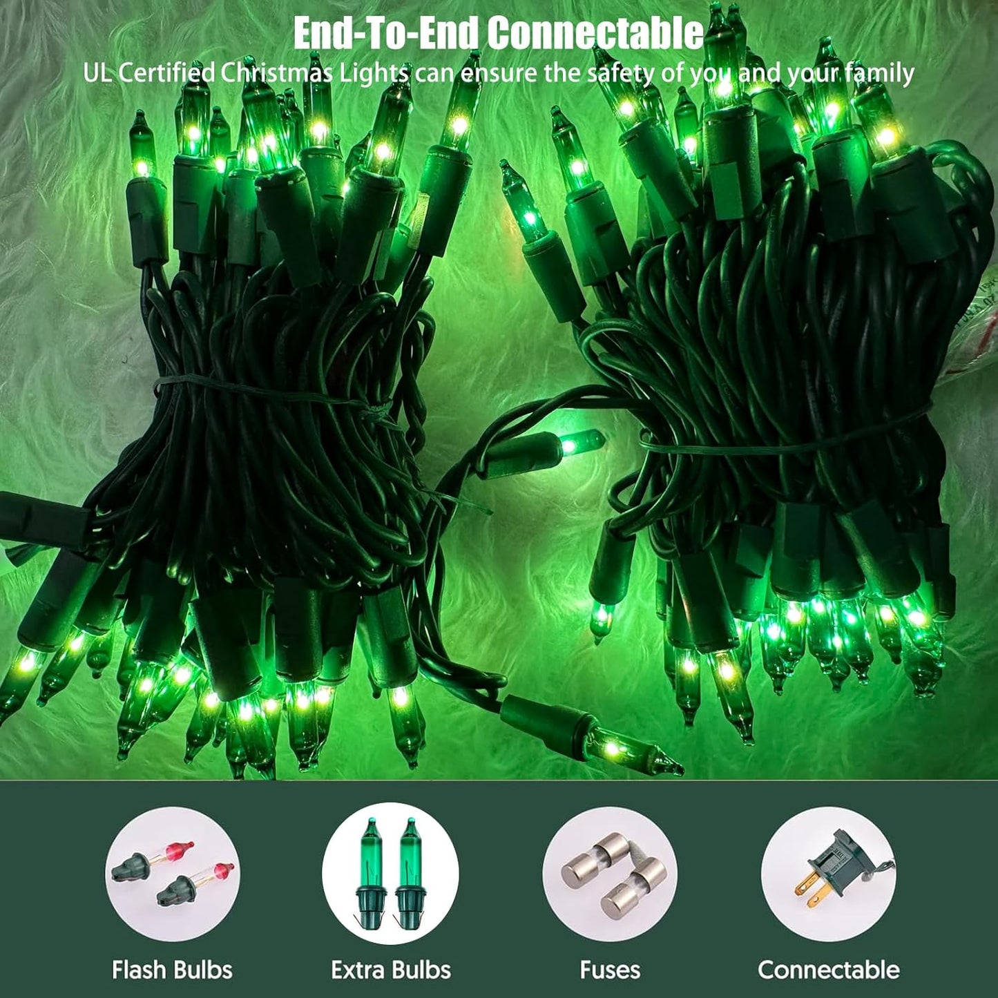 HISHINY Green String Lights 100 Count Mini St Patricks Decorations Lights with Green Wire for