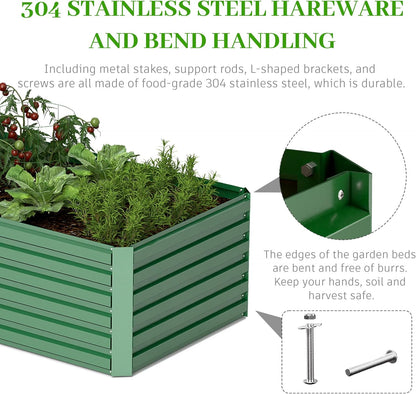 8x4x2 ft Outdoor Raised Garden Bed, Large Metal Planter Raised Beds, Planters for Outdoor Plants