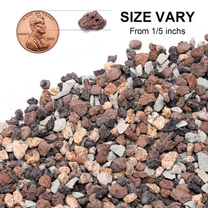 2.5lbs Small Rocks for Terrarium, Planters Drainage, 1/5 Inch Lava Rock for Bonsai Tree, Decorative