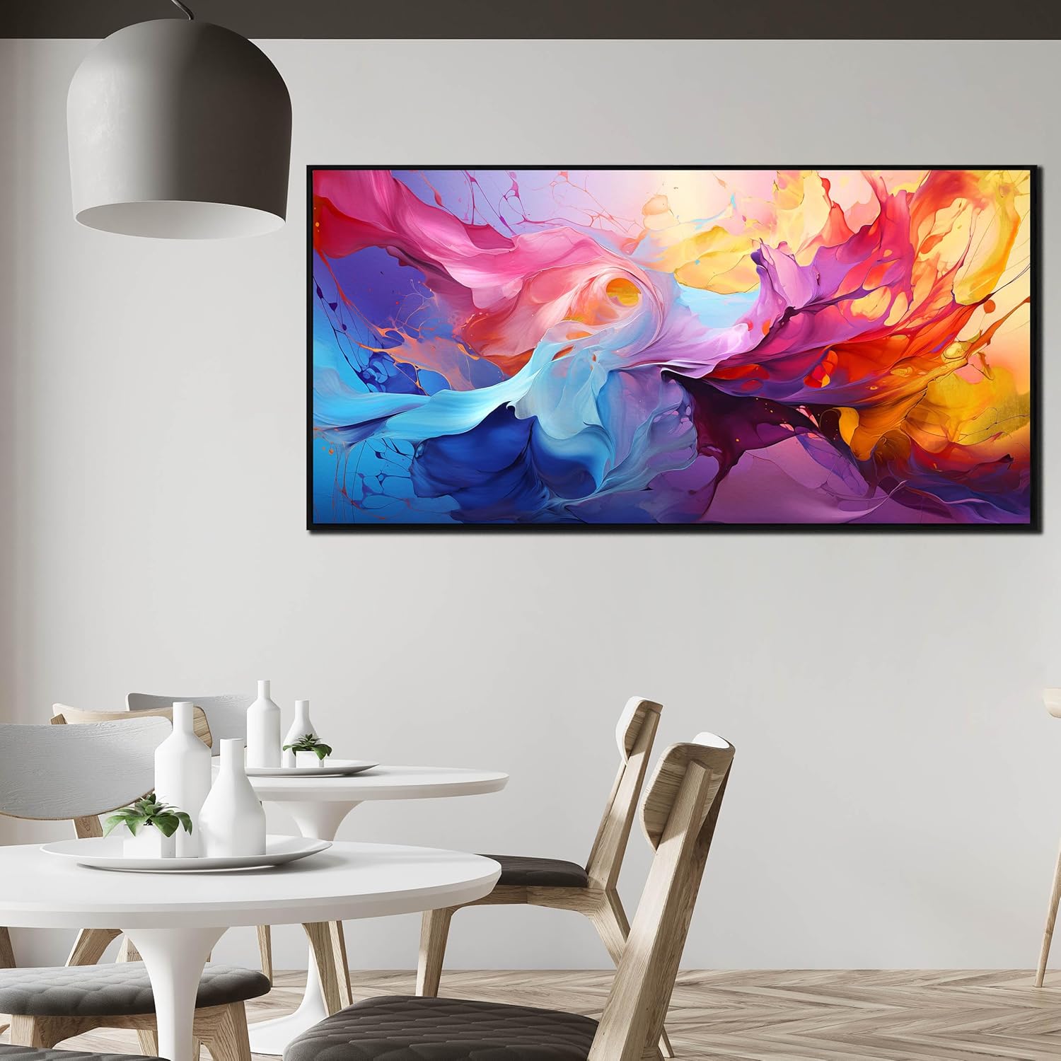 Abstract Wall Art for Living Room, Colorful Canvas Wall Decor for Bedroom, Framed Picture Print