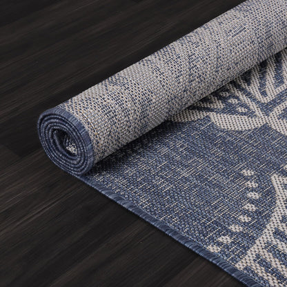 Medallion Outdoor Rug 5x7 Washable Outside Carpet for Indoor Patio Porch Waterproof Easy Cleaning