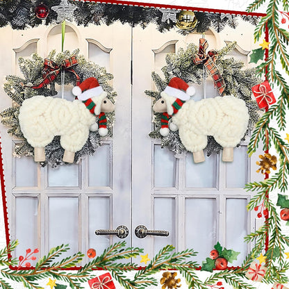 Jenaai 3 Pieces Felt Sheep Christmas Ornaments Sheep Decorative Hanging Ornaments Vintage Farm