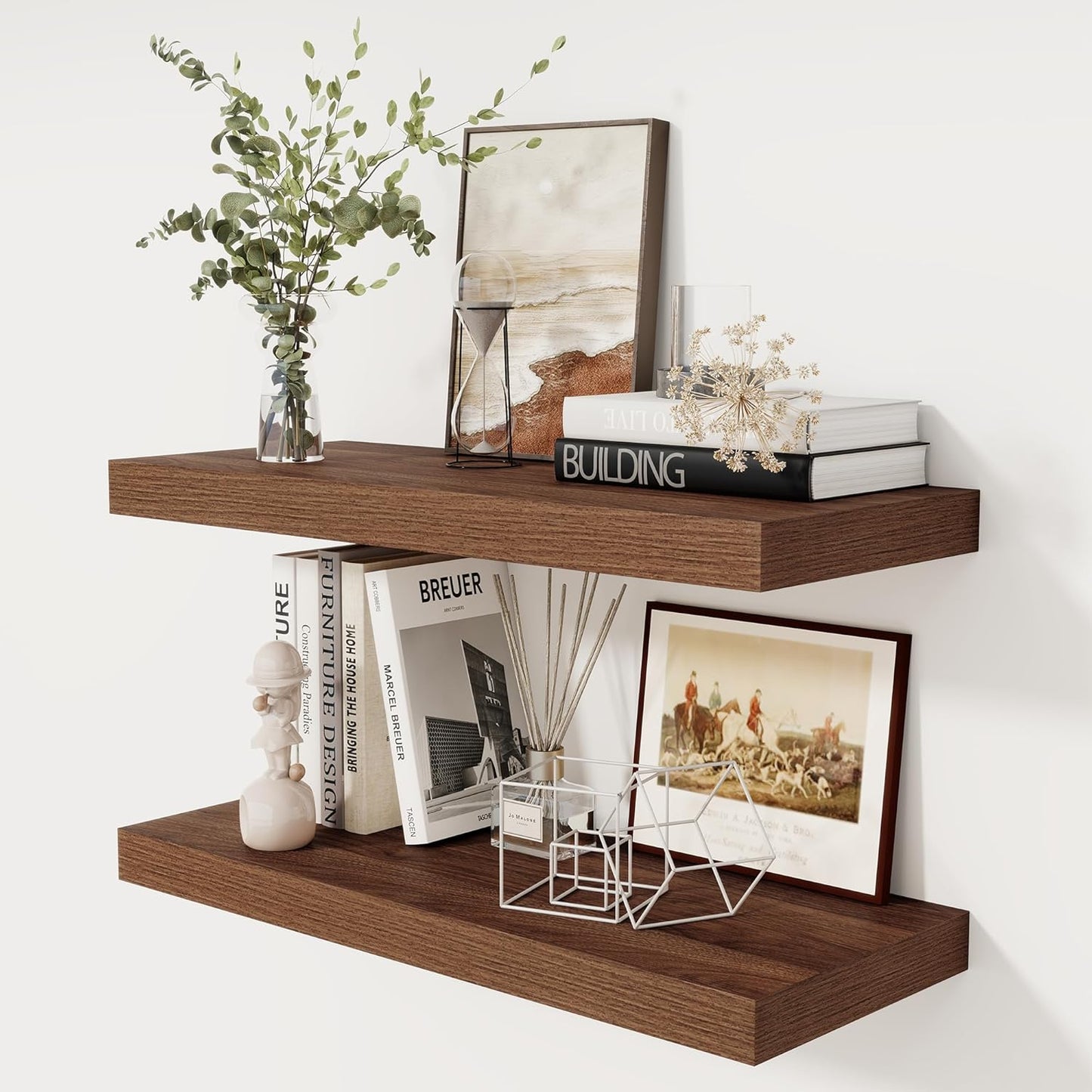 Fun Memories 30 Inch Floating Shelves, 12 Inch Deep Floating Shelf for Wall, Rustic Deep Shelves