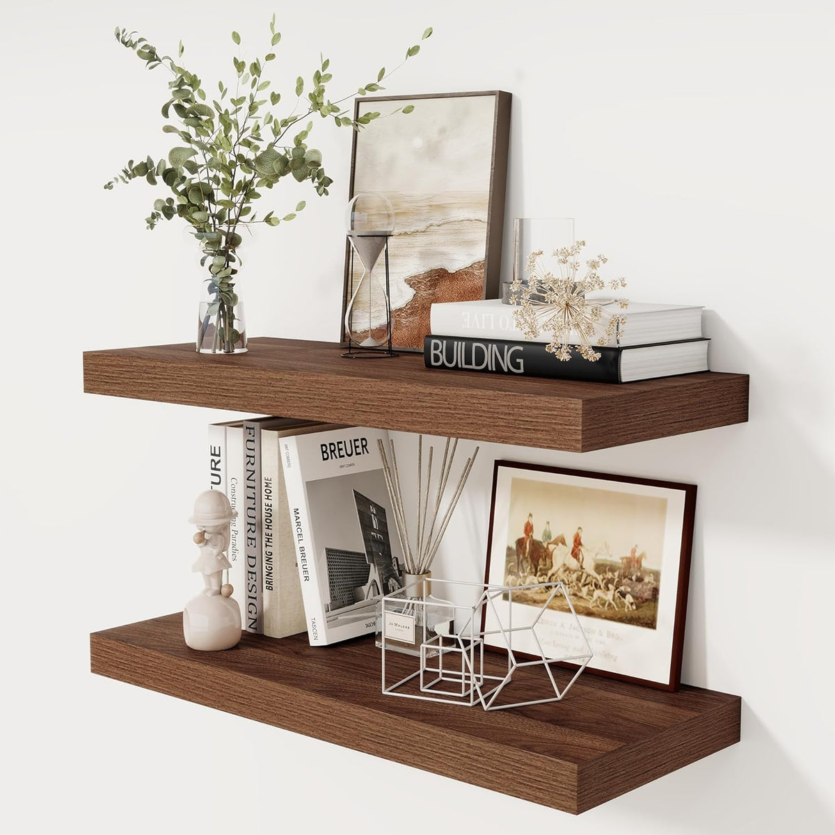 Fun Memories 30 Inch Floating Shelves, 12 Inch Deep Floating Shelf for Wall, Rustic Deep Shelves