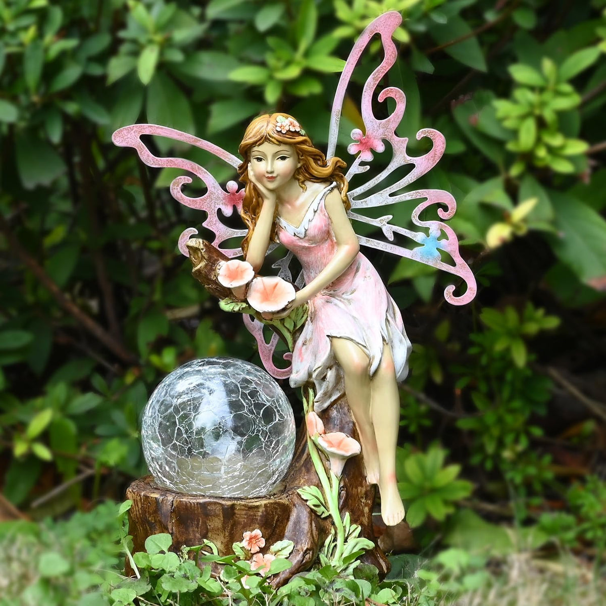 Garden Fairy Statue Outdoor Decor-Solar Flower Fairy Figurines-Garden Fairies Statues Decoration
