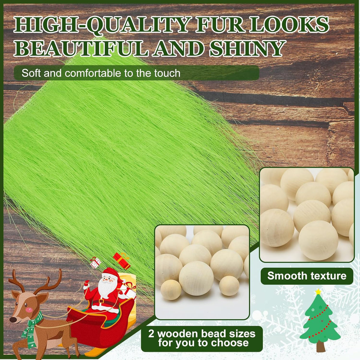 60 Pcs Gnomes Beard Sets Faux Fur Pre Cut Gnomes Beard Foam Cone Foam Handmade Wood Balls for