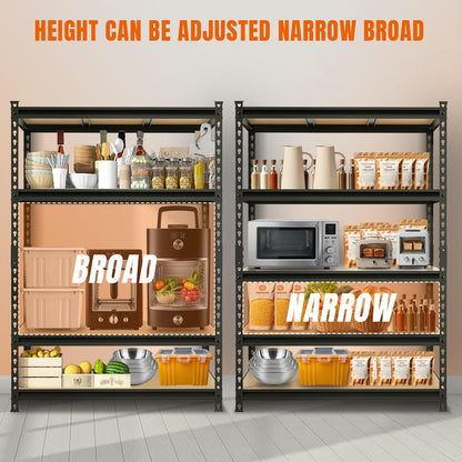 Big RED Storage Shelving Unit, 5-Tier Adjustable, Heavy Duty Metal Garage Shelves/Utility Rack for