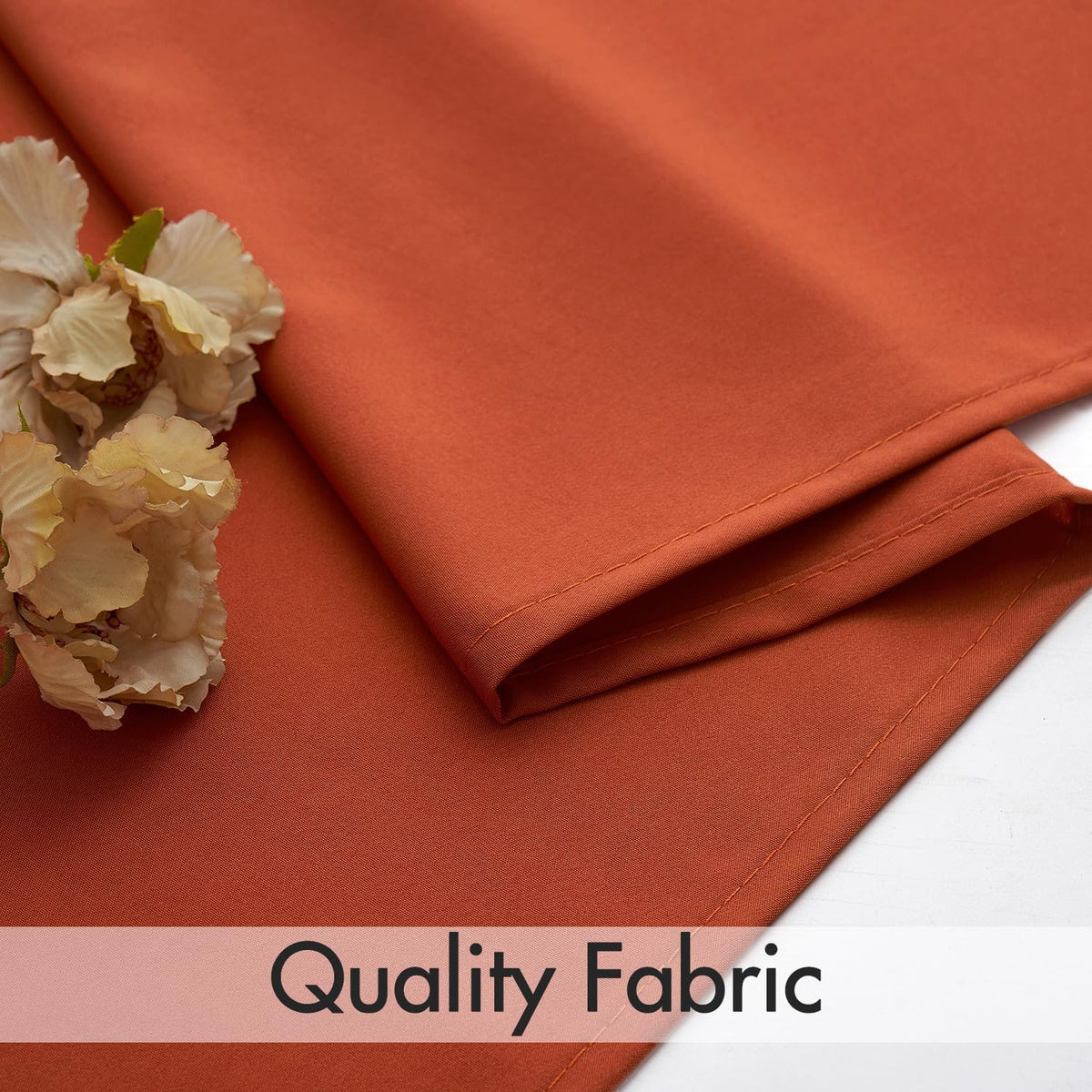 MIULEE Burnt Orange Privacy Sheer Curtains That Let Light in 96 Inches Long Non-See-Through Semi