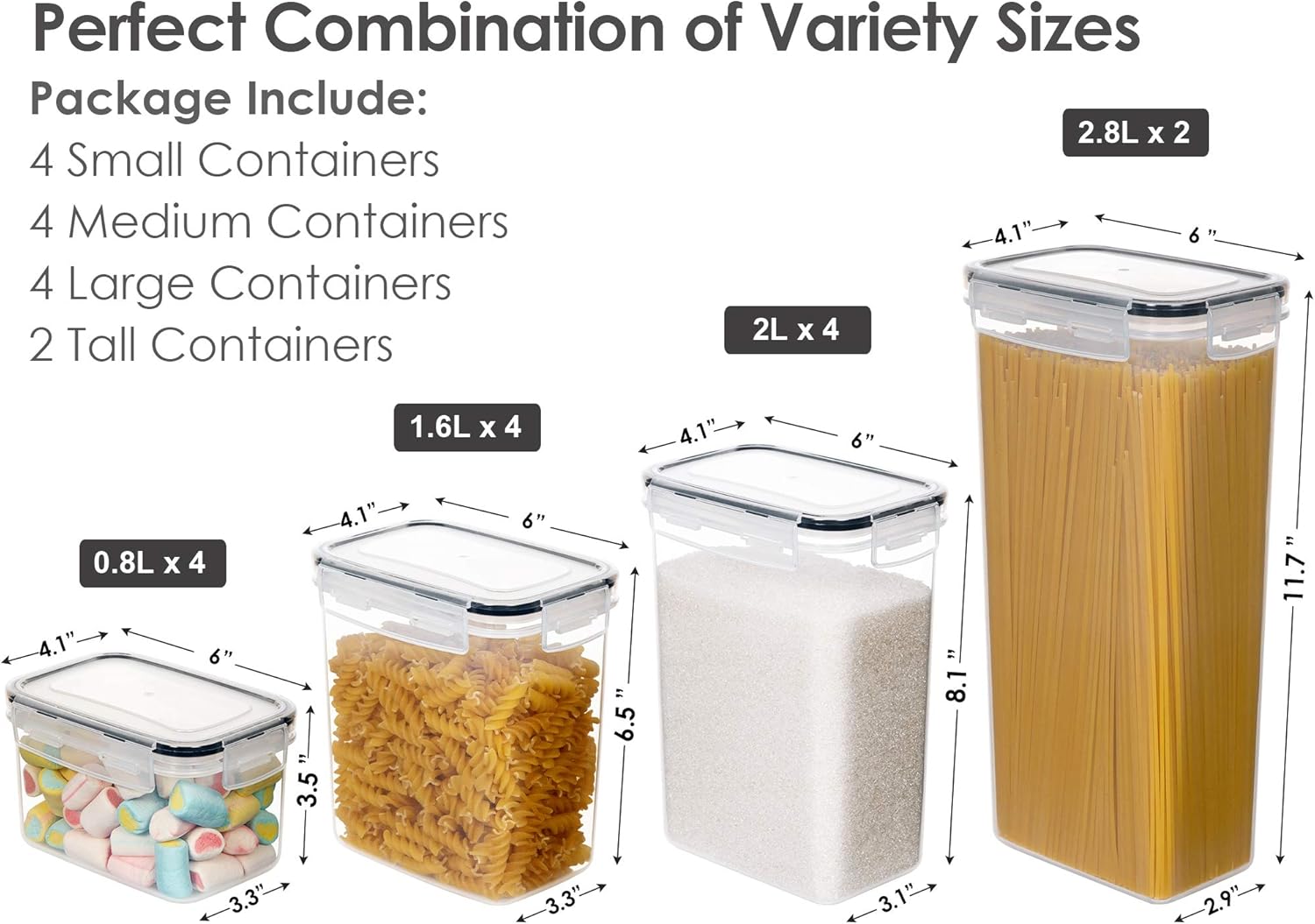 CHEFSTORY Airtight Food Storage Containers Set, 14 PCS Kitchen Storage Containers with Lids for