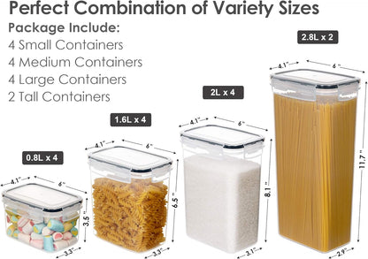 CHEFSTORY Airtight Food Storage Containers Set, 14 PCS Kitchen Storage Containers with Lids for