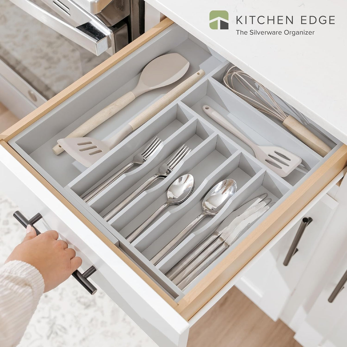 Premium Silverware, Flatware and Utensil Organizer for Kitchen Drawers, Food-Safe Contract Grade