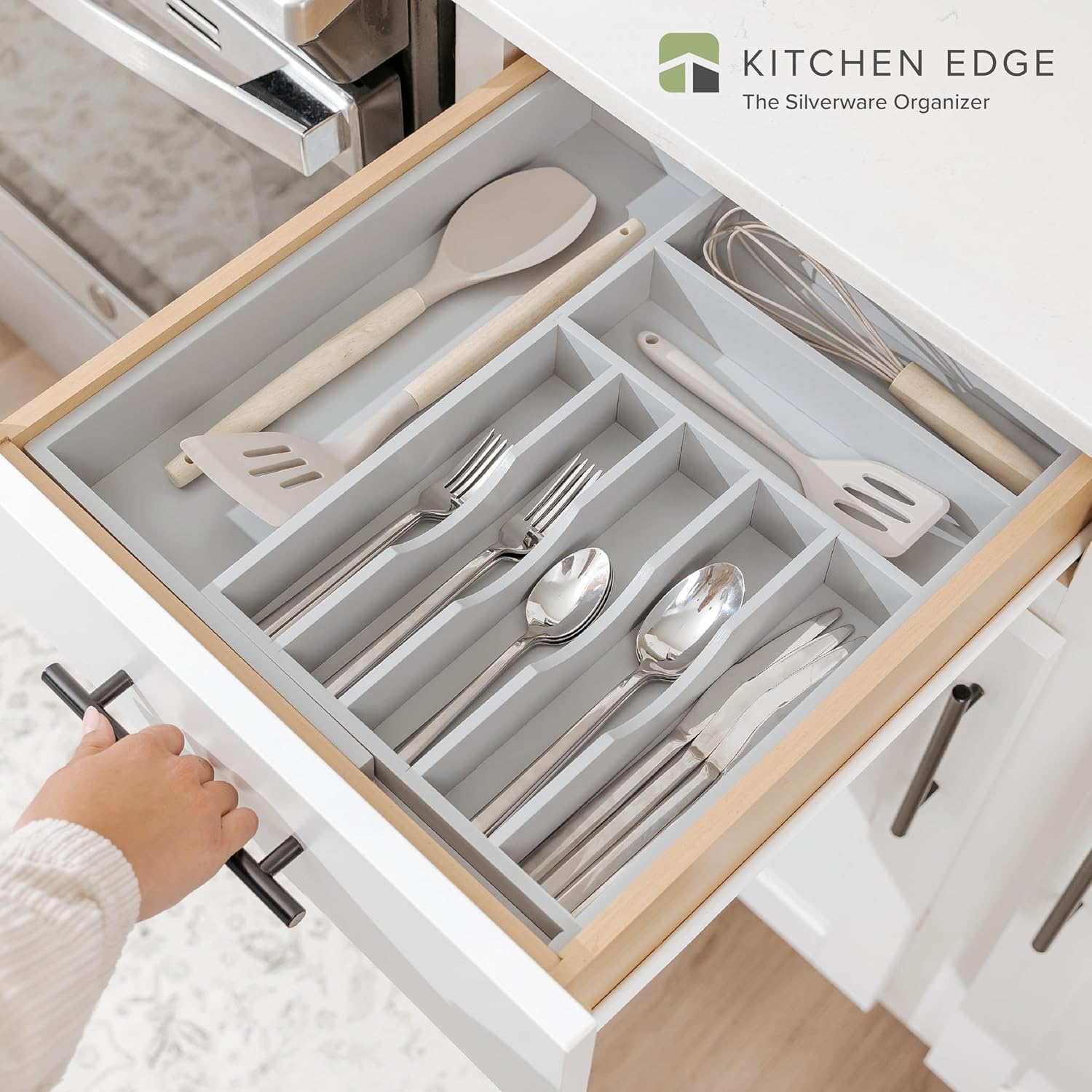 Premium Silverware, Flatware and Utensil Organizer for Kitchen Drawers, Food-Safe Contract Grade
