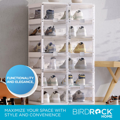 BIRDROCK HOME Foldable Shoe Rack Organizer for Closet Floor | 6-Tier Freestanding Storage Cabinet