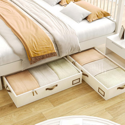 Under Bed Storage Containers, 2-Pack Underbed Storage Box, Collapsible Clothes Storage Bins with