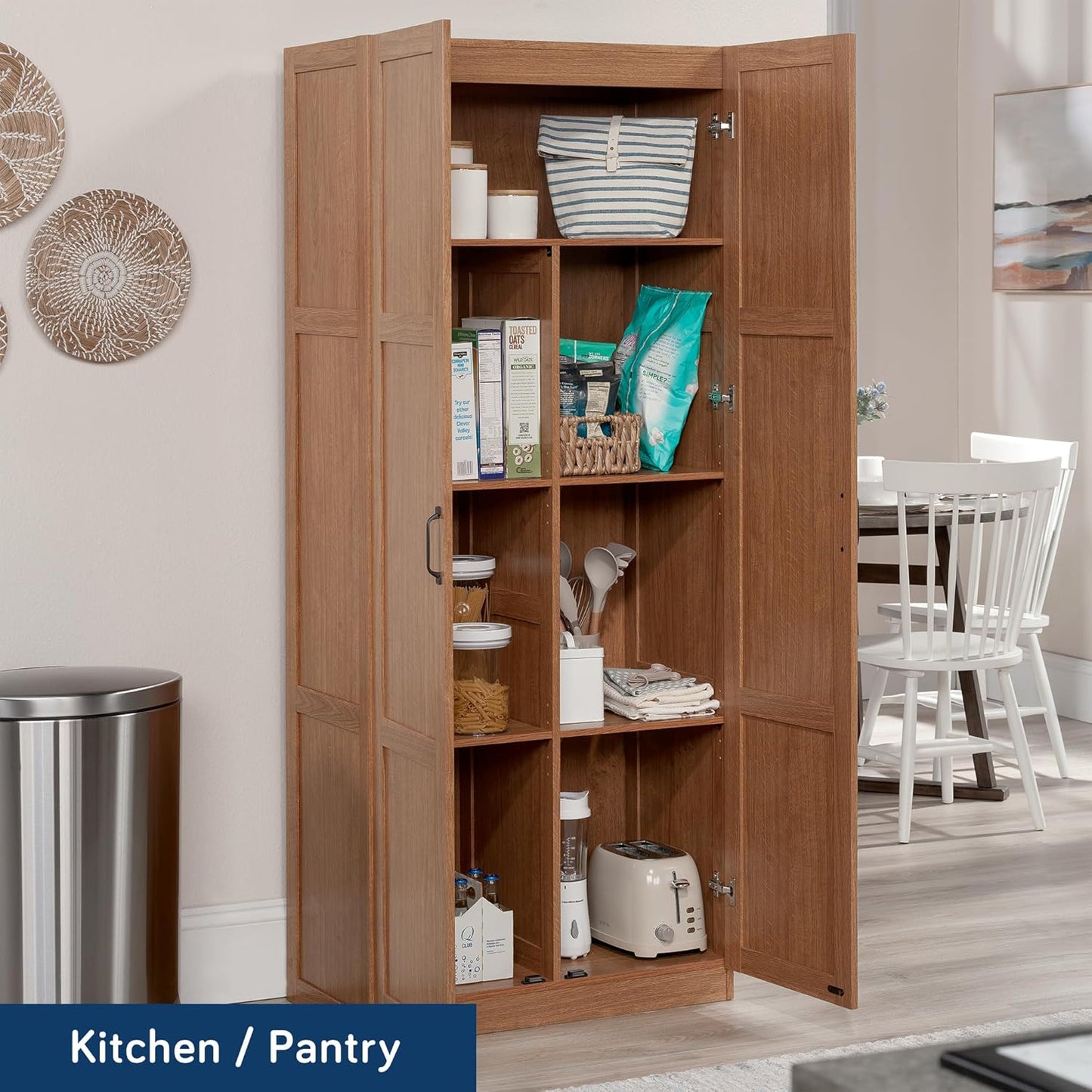 Sauder Select Storage Cabinet, Pantry Cabinet Kitchen Storage with Adjustable Shelves, Bathroom