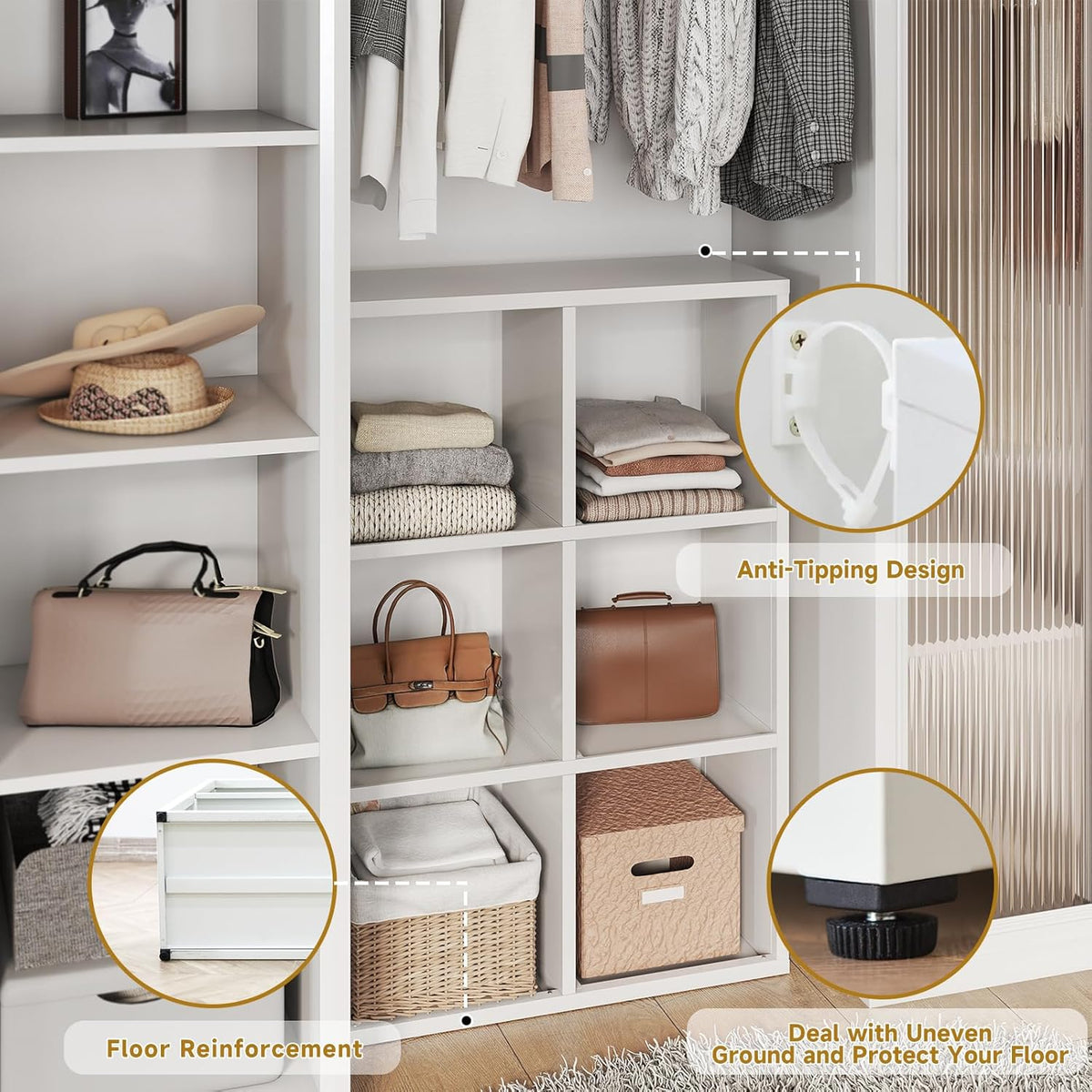 4 Cube Book Shelf - High-Strength Steel Cube Storage Organizer with Open Display Shelves for Living