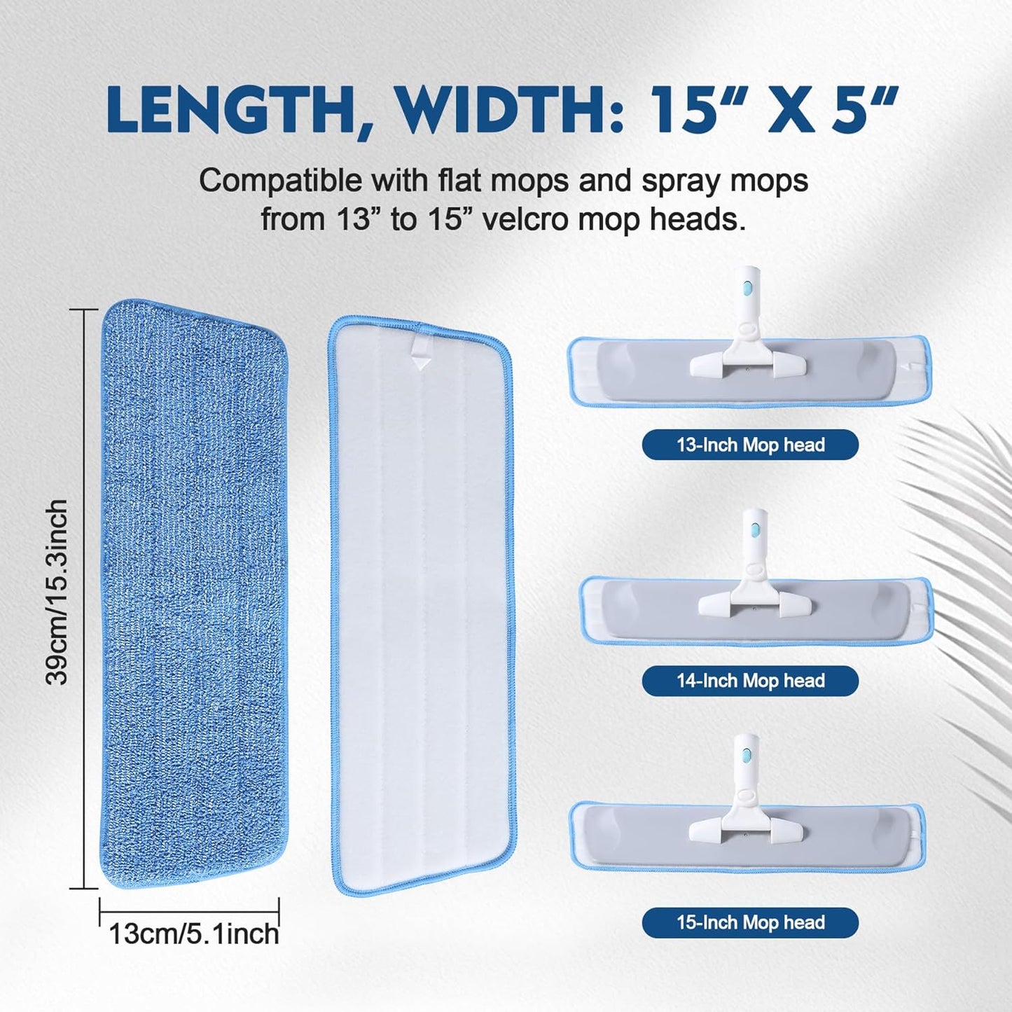 3 Pack Microfiber Mop Pads, Mop Replacement Pads Refills Floor Spray Mop Pads Wet Moping Pads