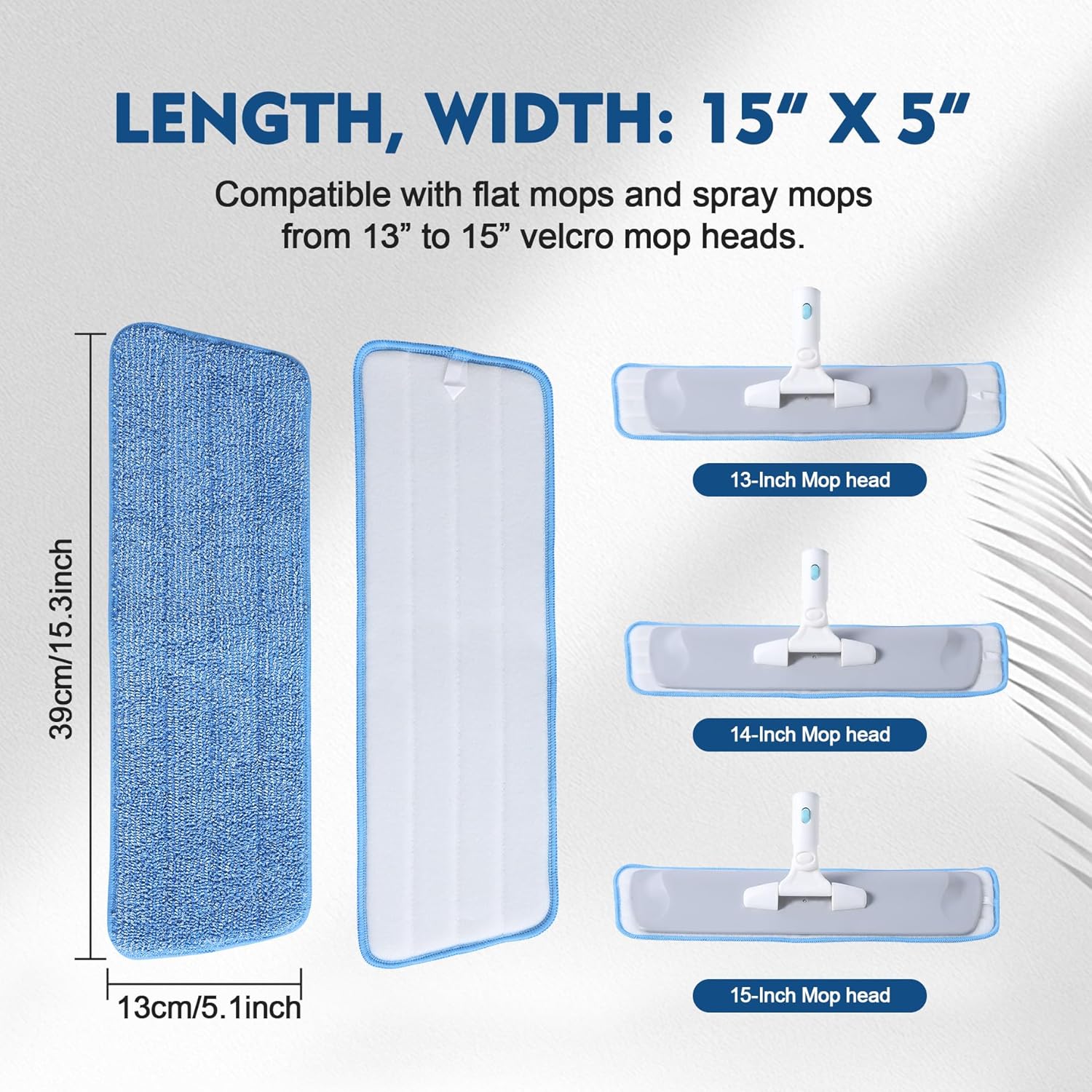3 Pack Microfiber Mop Pads, Mop Replacement Pads Refills Floor Spray Mop Pads Wet Moping Pads