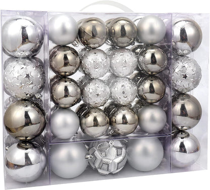 87ct Christmas Ball Ornaments Set Shatterproof Seasonal Hanging Decorations with Reusable Hand-held